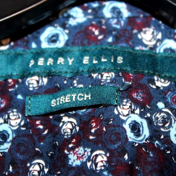 Perry Ellis Floral Stretch Shirt - Size S - Picture 5 of 5